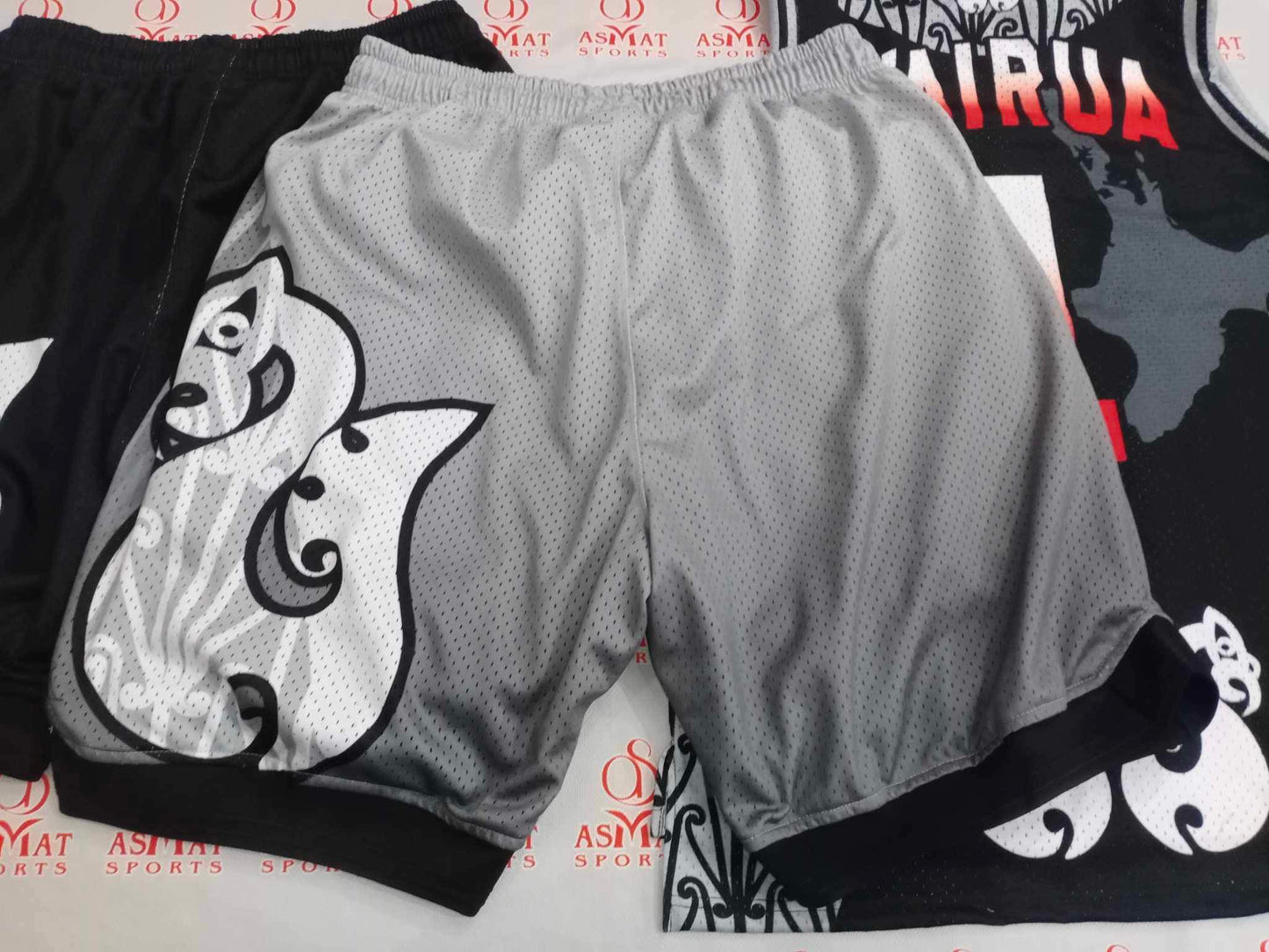 Wairua Basketball Shorts Grey/Green/White